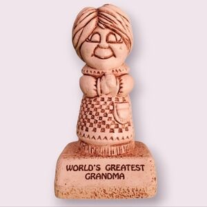 Vintage 70s "world's greatest grandma" knick knack figurine gift
